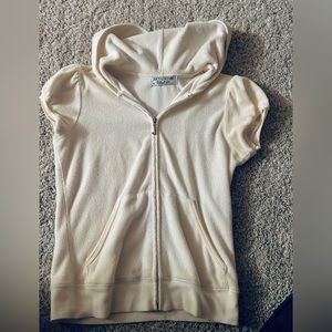 Juicy Couture white terry cloth zip top size M- fits like a small